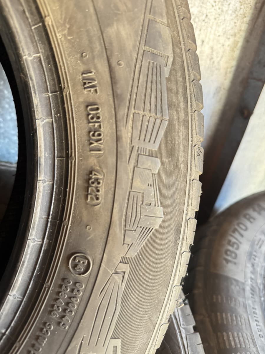 Шини б/у Continental AllSeasonContact 185/70 R 14 Вживані шини Continental AllSeasonContact 185/70 R 14