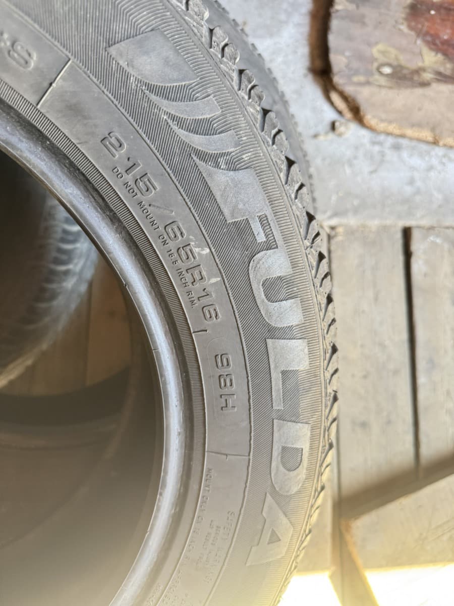 Шини б/у Fulda Kristall Supremo      215/65 R 16 Вживані шини Fulda Kristall Supremo      215/65 R 16